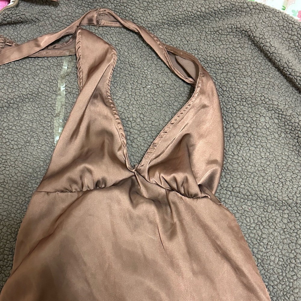 Silk brown dress